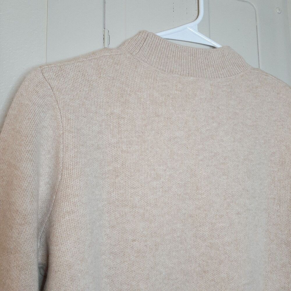 NEW Sweater Beige Women Size M 100% Lamb Wool Long Sleeve Soft Mock Neck - Picture 12 of 12
